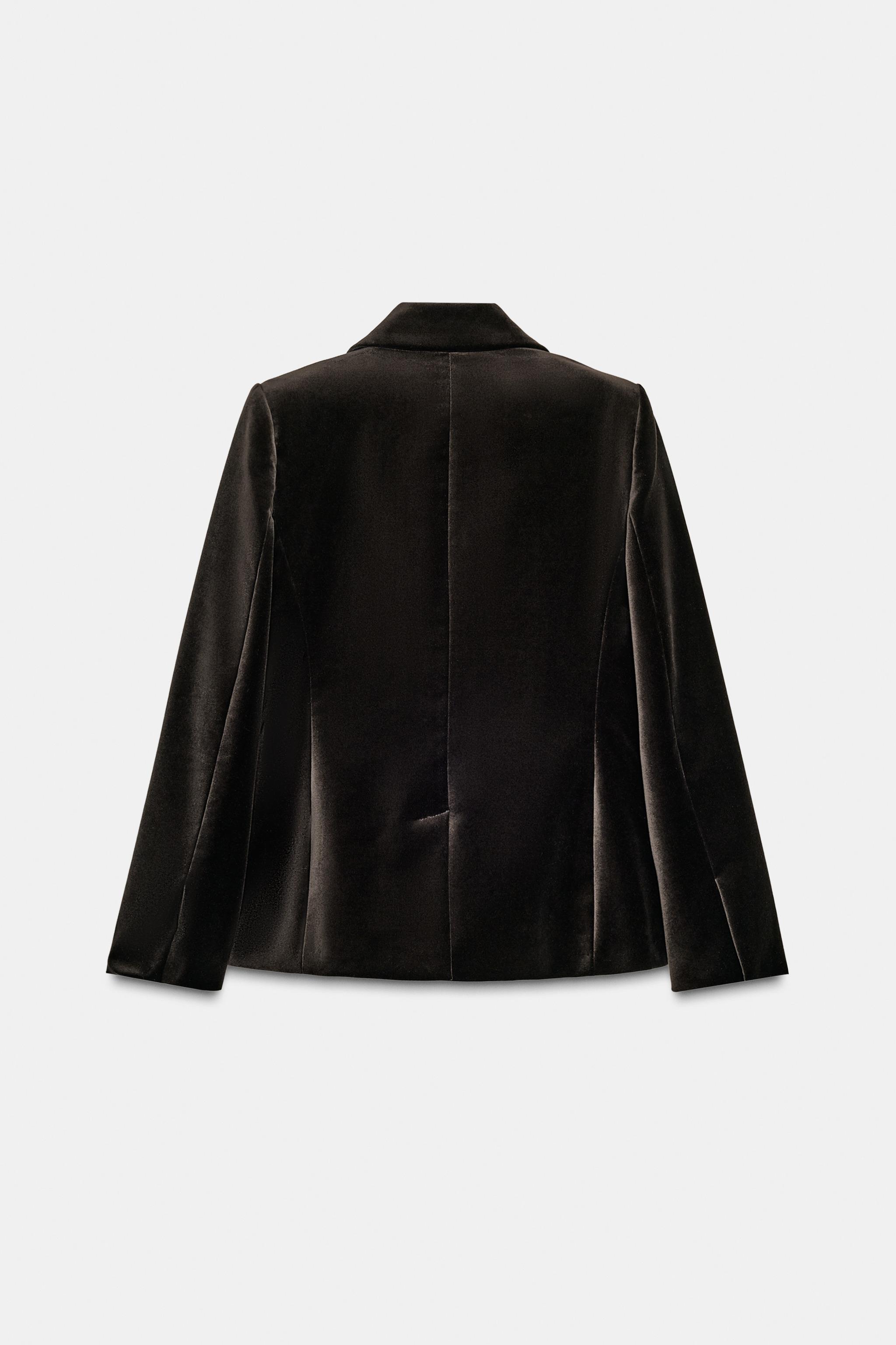 VELVET DOUBLE-BREASTED BLAZER ZW COLLECTION